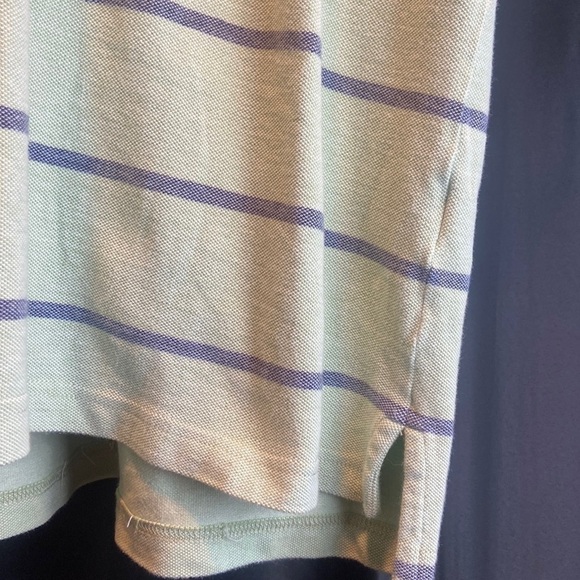 Izod Blue & Green Striped Polo 💕 - Picture 4 of 8